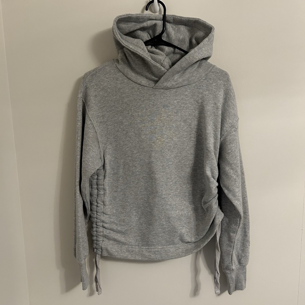Aerie Women's‎ Hoodie Sweatshirt Draw String Scrunched Side Gray Size XS